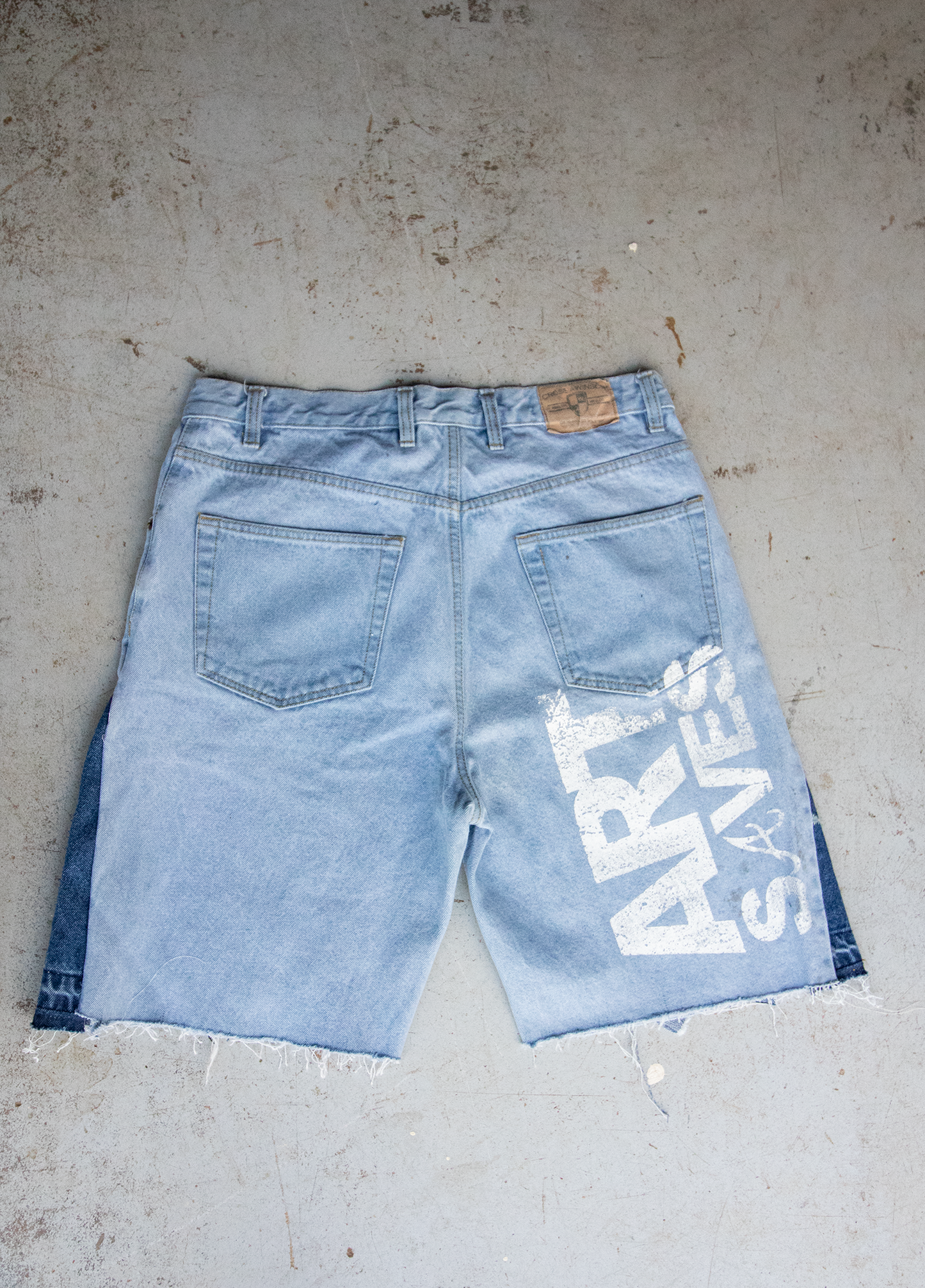 Patchwork Flared Denim Jorts