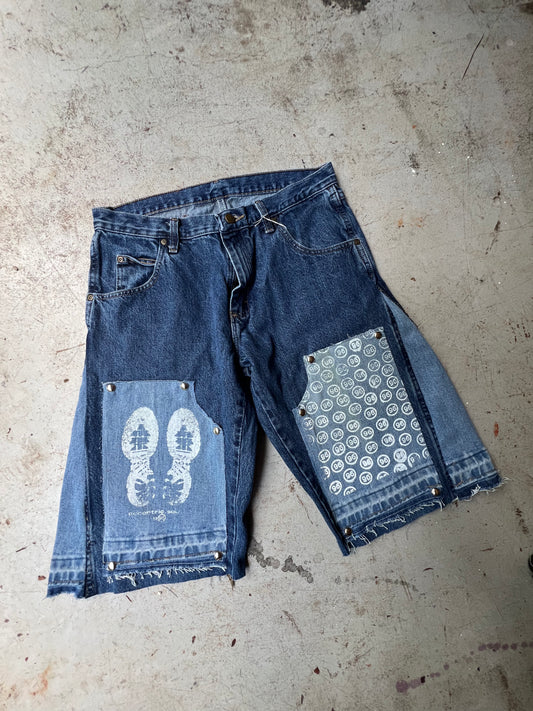 "96" Carpenter Jort Dark Medium Wash