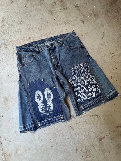 "96" Carpenter Jort Dark Medium Wash