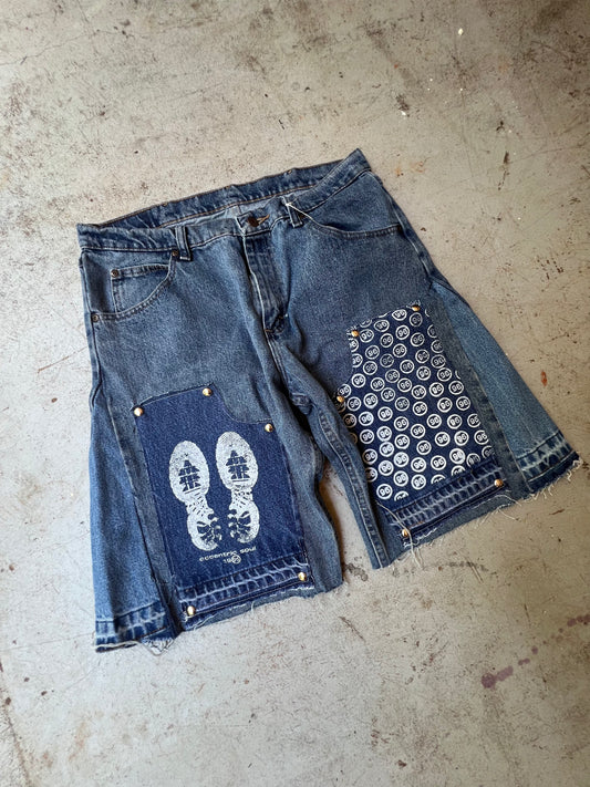 "96" Carpenter Jort Dark Medium Wash