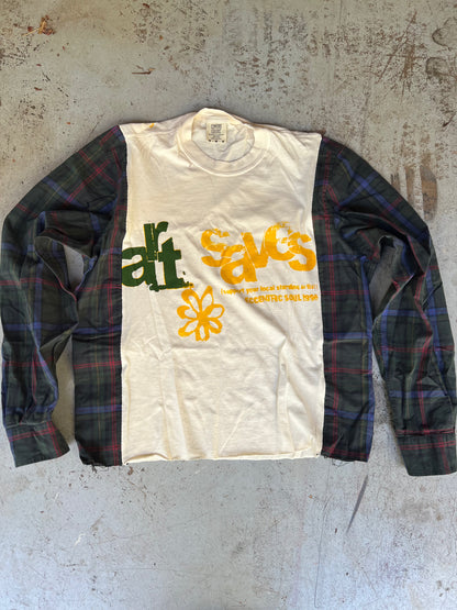 "Art Saves" Flannel Tee