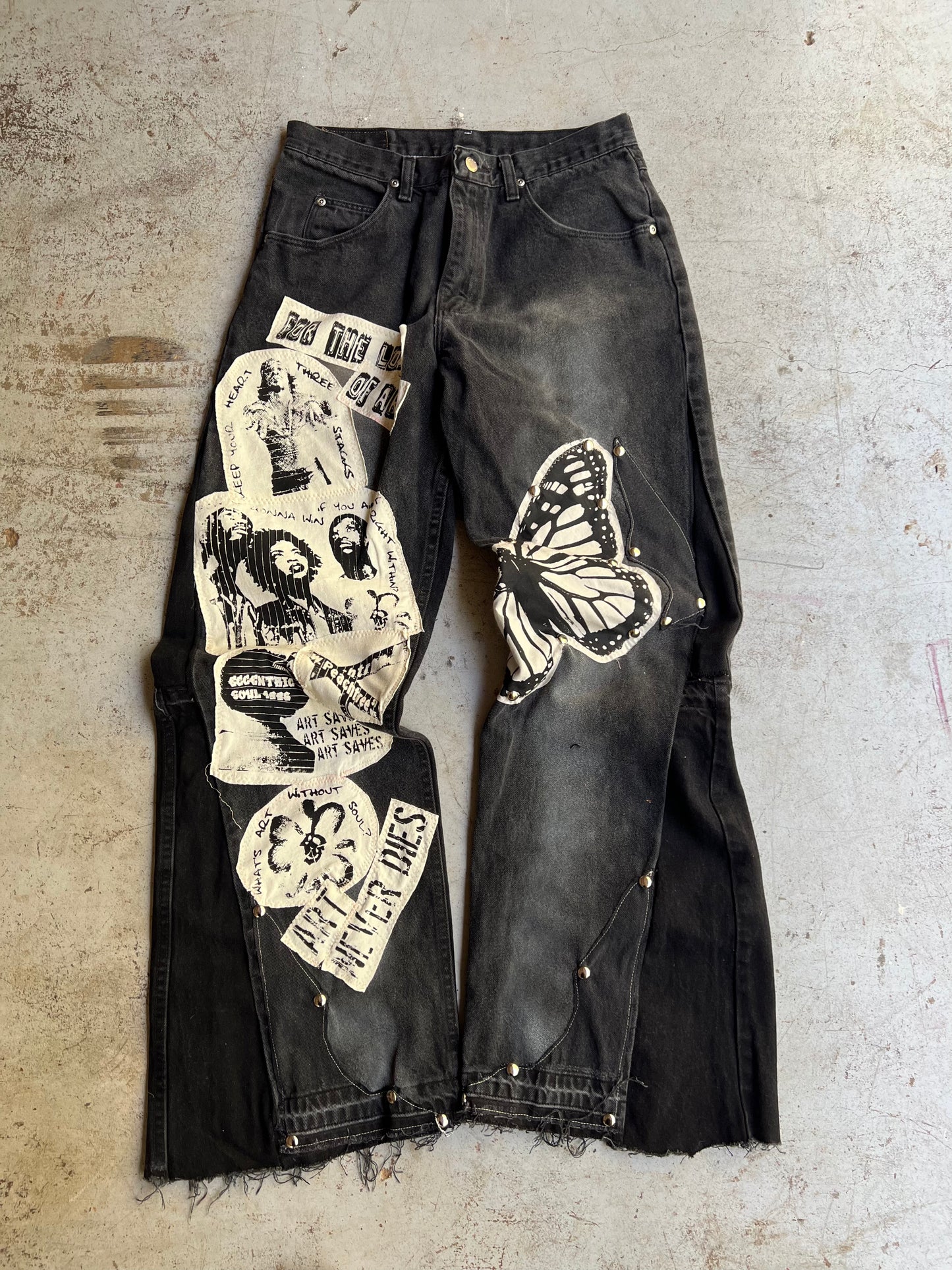 "Bloom" Denim 1 of 1 Mid Wash Black