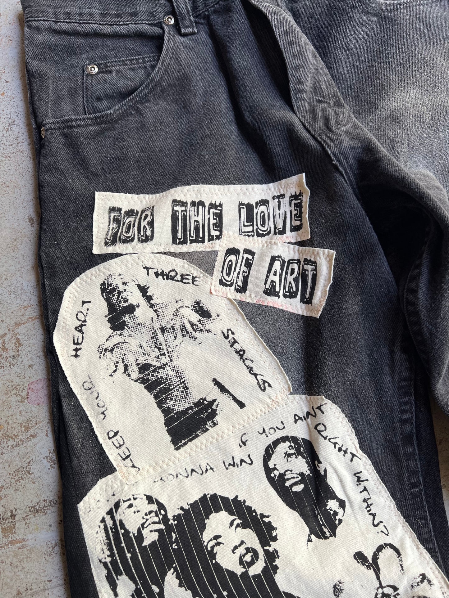 "Bloom" Denim 1 of 1 Mid Wash Black