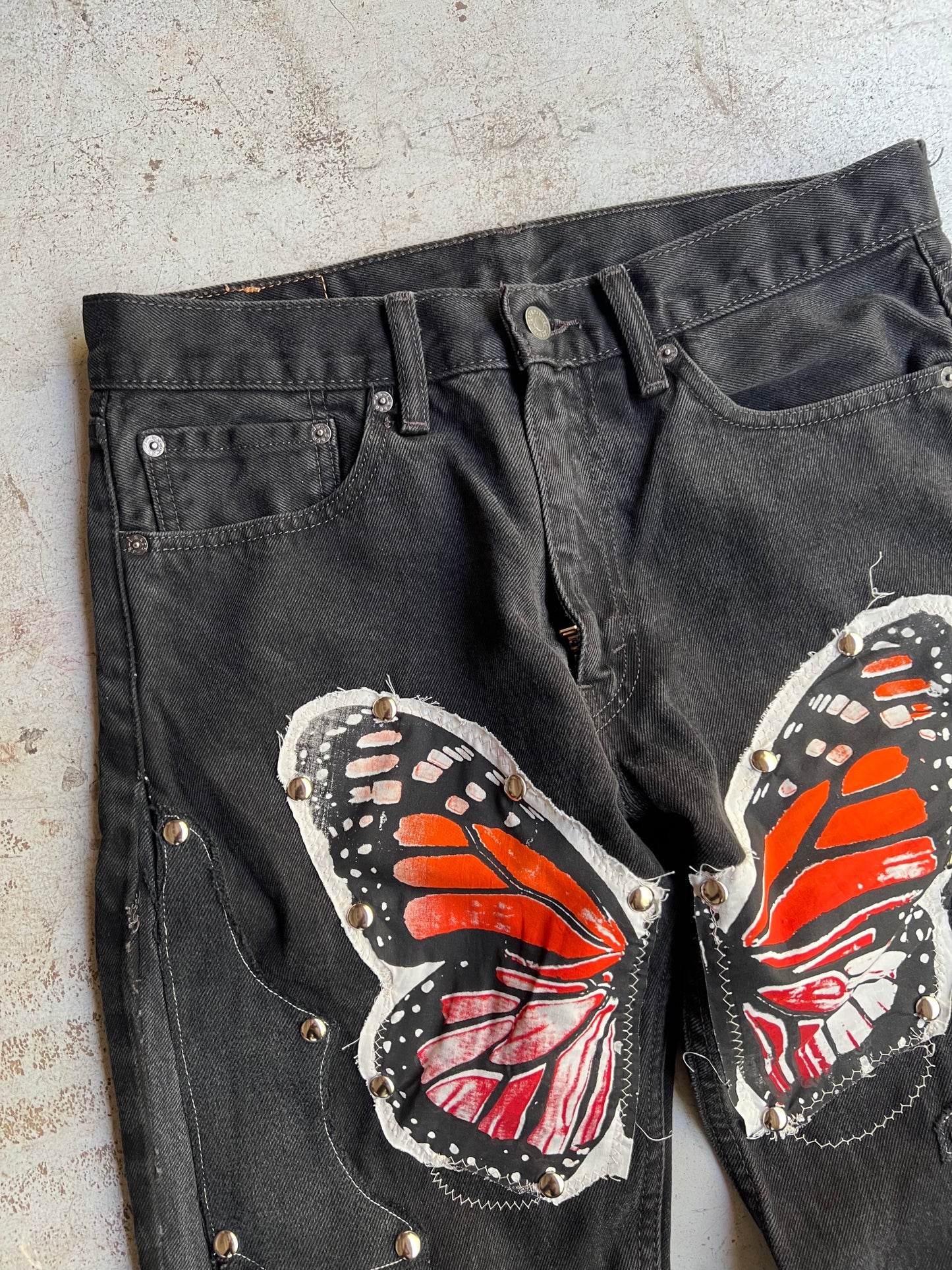 "Bloom" Denim 1 of 1 Dark Black Wash