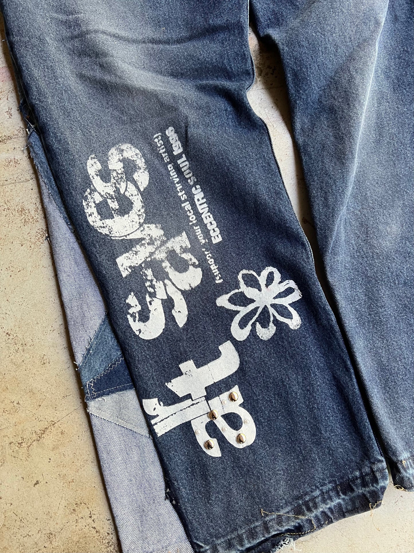 "Bloom" Denim 1 of 1 Dark Blue Wash
