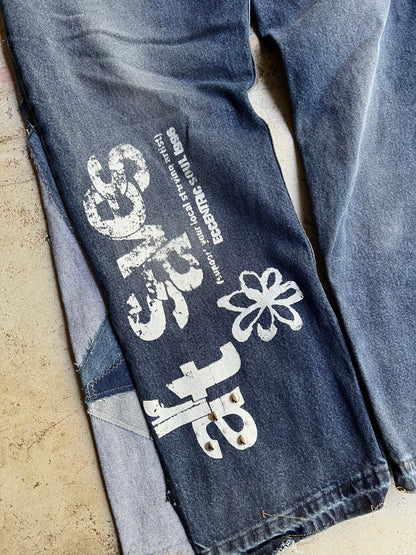 "Bloom" Denim 1 of 1 Dark Blue Wash