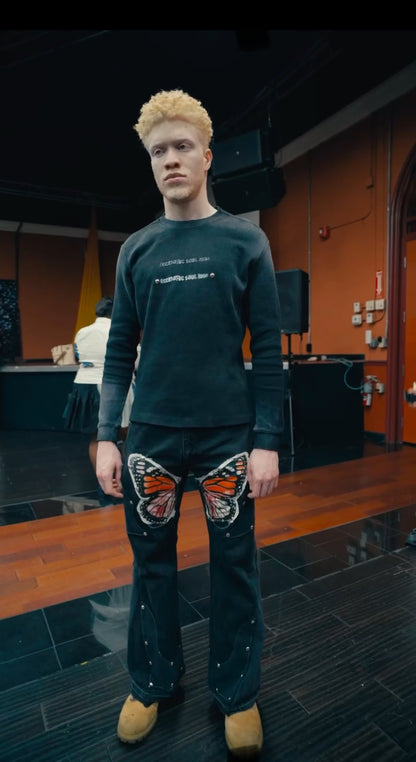 "Bloom" Denim 1 of 1 Dark Black Wash